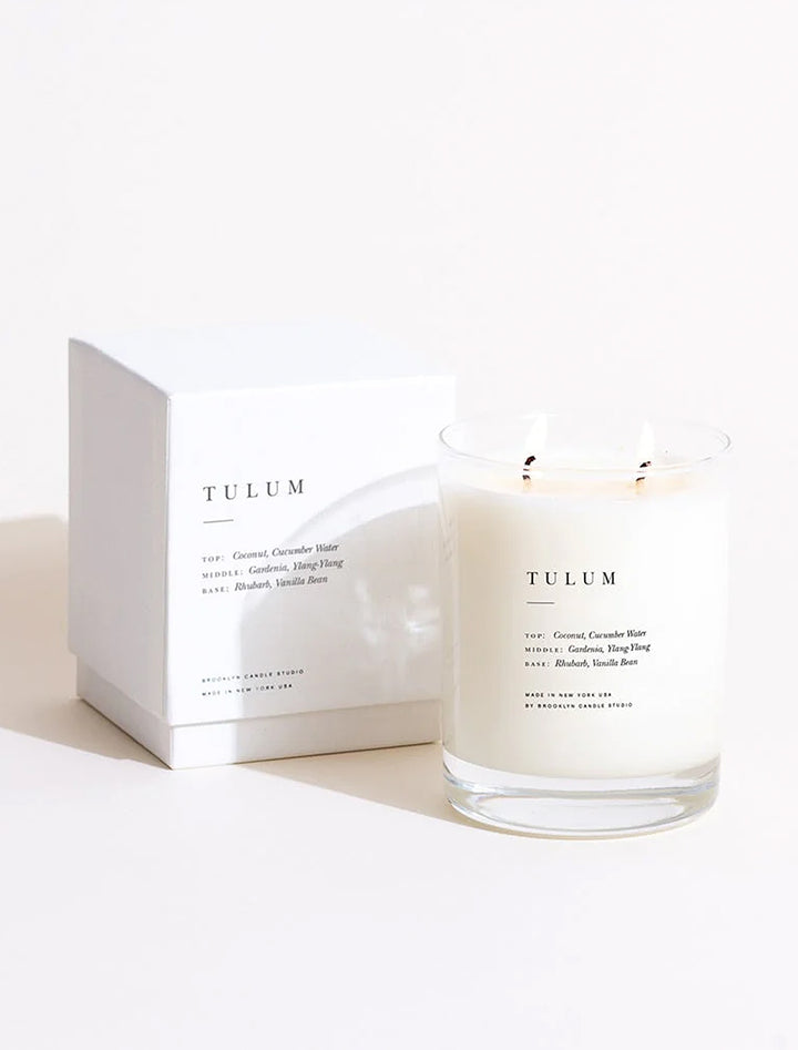 Packaging photo of Brooklyn Candle Studio's ESCAPIST tulum candle.