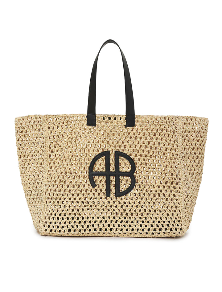 Front view of Anine Bing's large rio tote in natural.