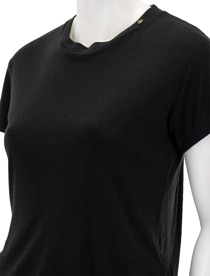 Close-up view of Anine Bing's amani tee in black.