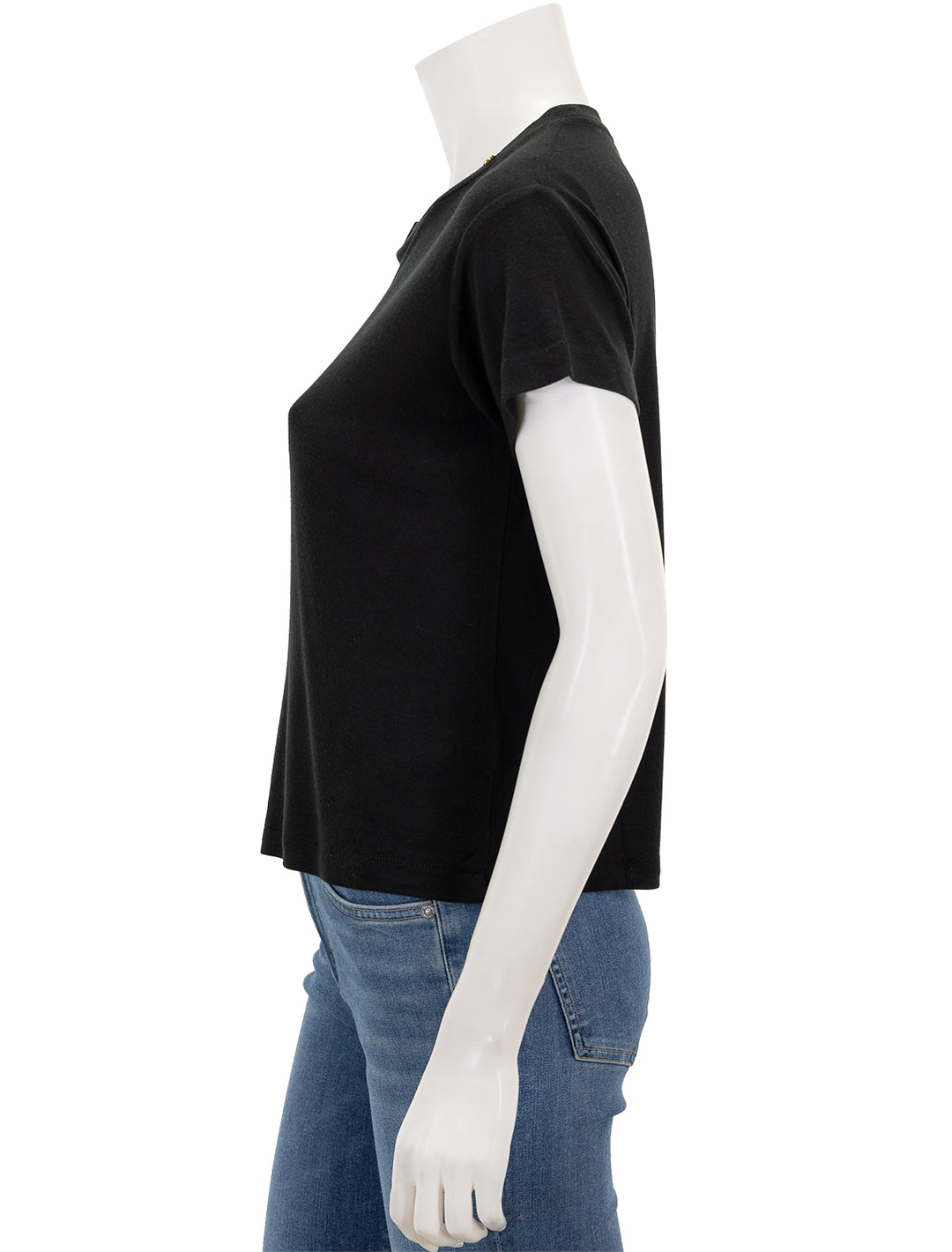 Side view of Anine Bing's amani tee in black.