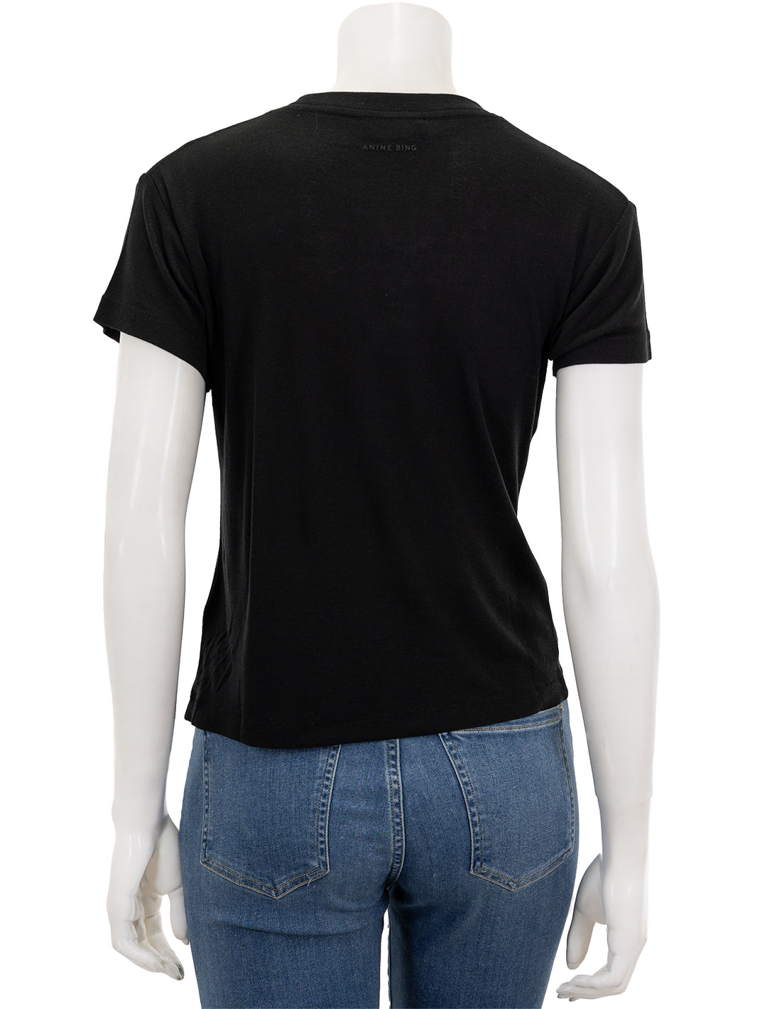 Back view of Anine Bing's amani tee in black.