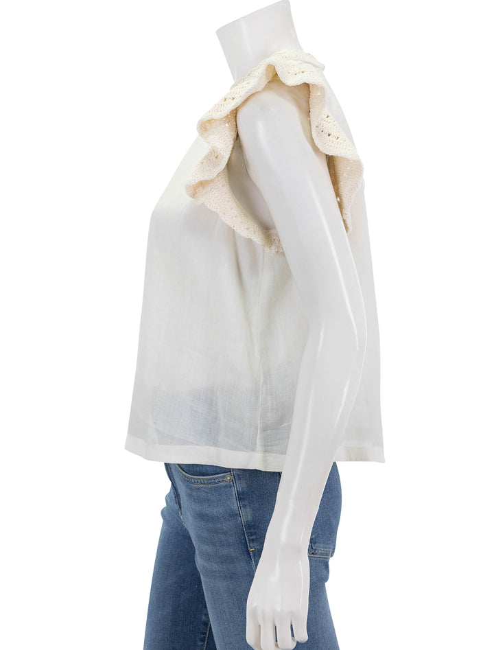 Side view of Ulla Johnson's kai top in pristine.