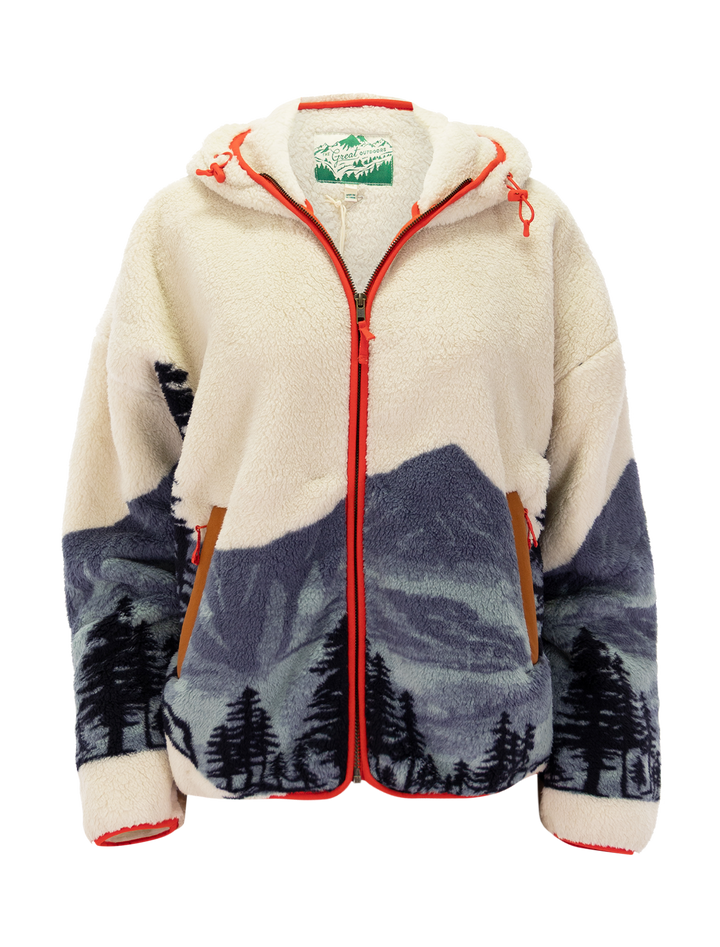 the plush horizon fleece in sno cap landscape