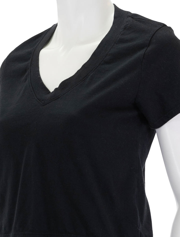 Close-up view of Perfectwhitetee's frankie tee in black.