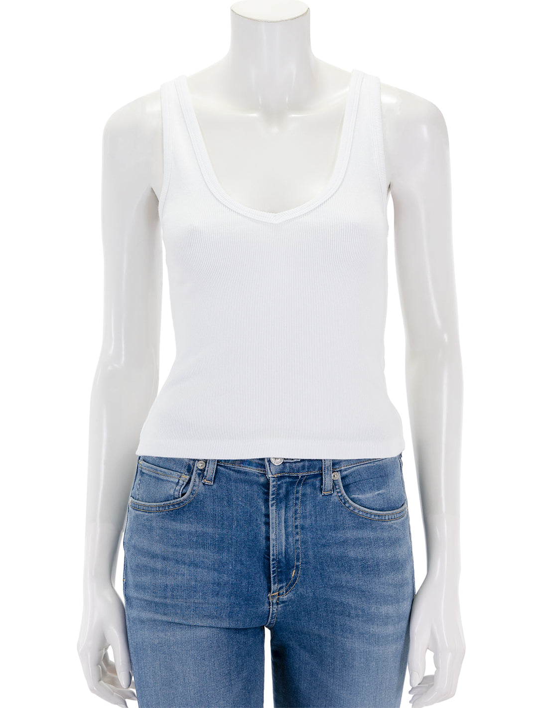 Front view of Perfectwhitetee's maria tank in white.