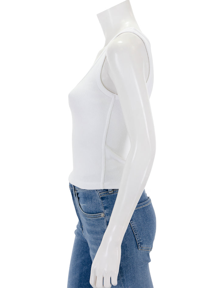 Side view of Perfectwhitetee's maria tank in white.