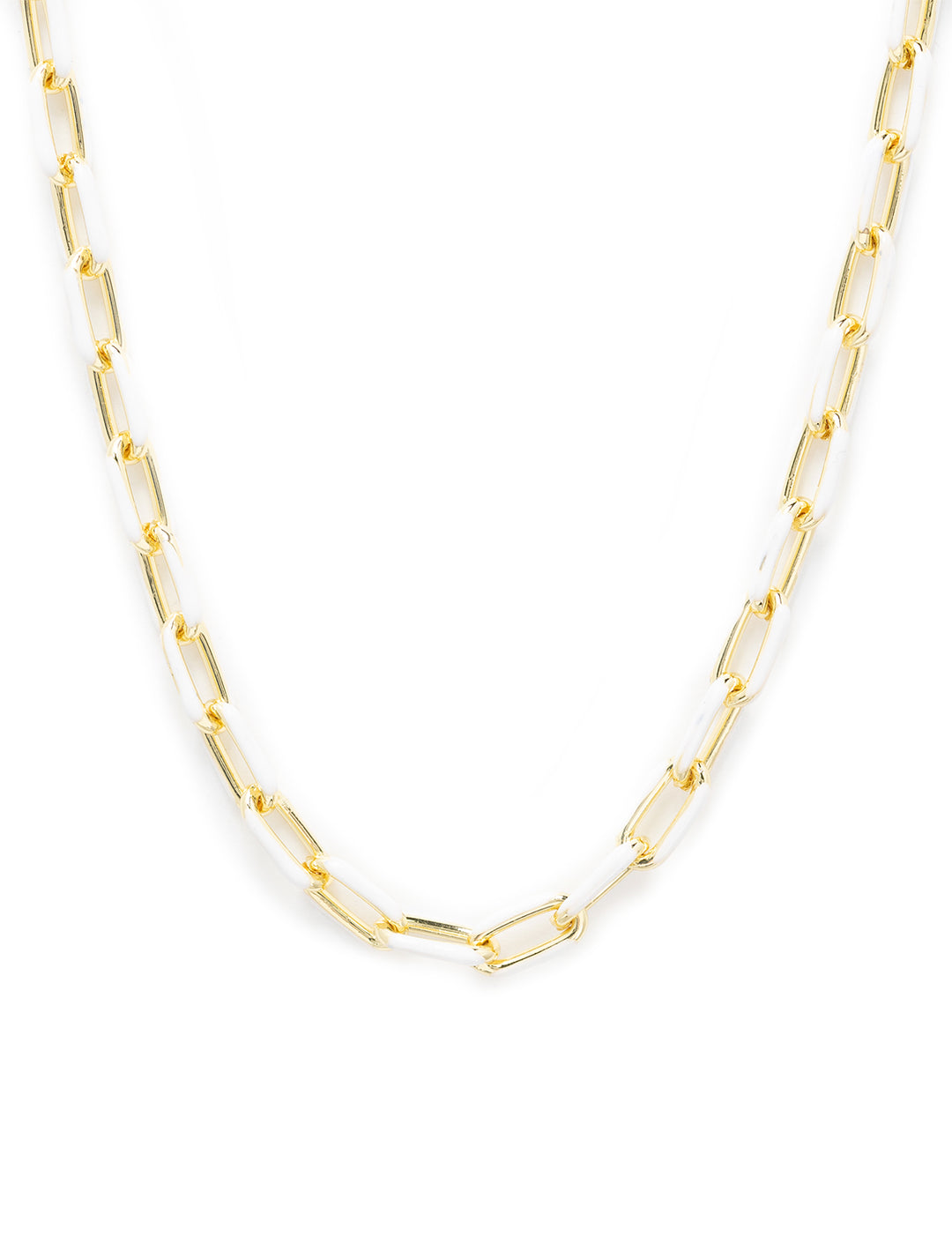 Front view of Jonesy Wood's frankie necklace in white.