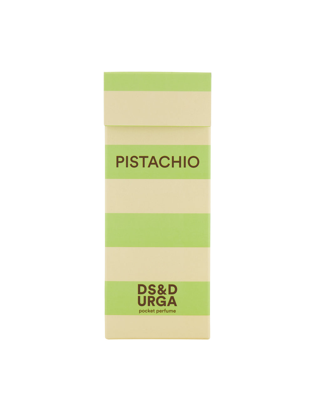 Packaging of D.S. & Durga's pistachio pocket perfume