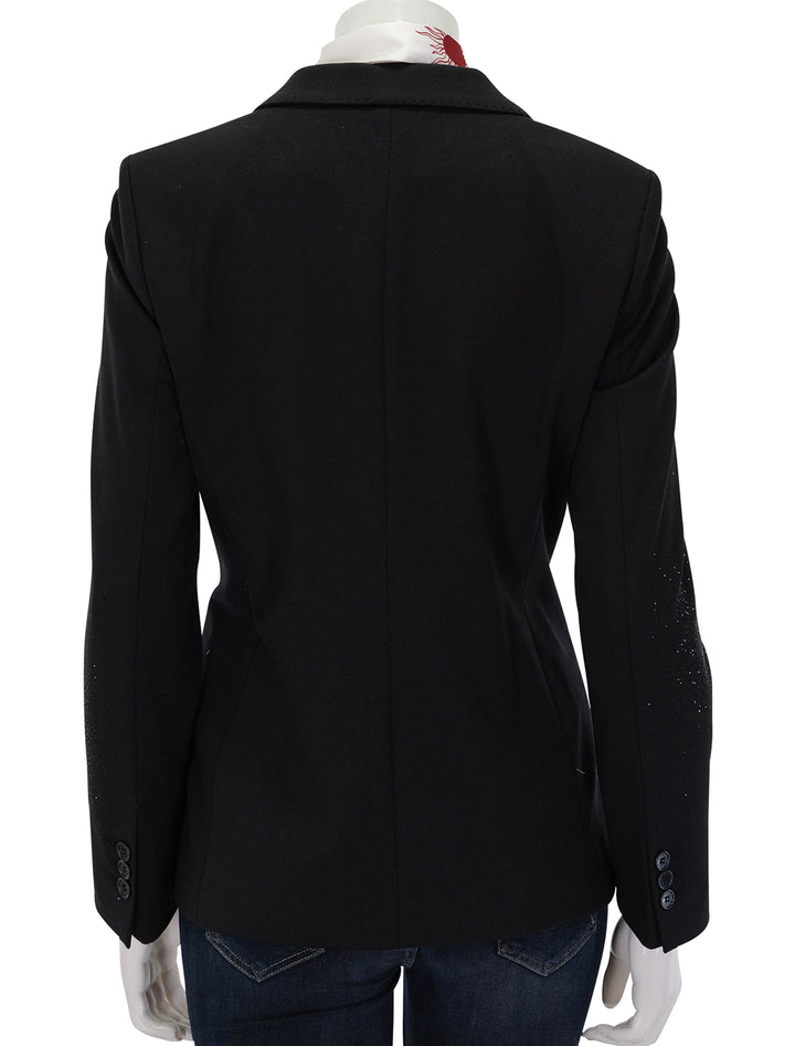 Back view of Vilagallo's Heather Black Crystal Blazer.