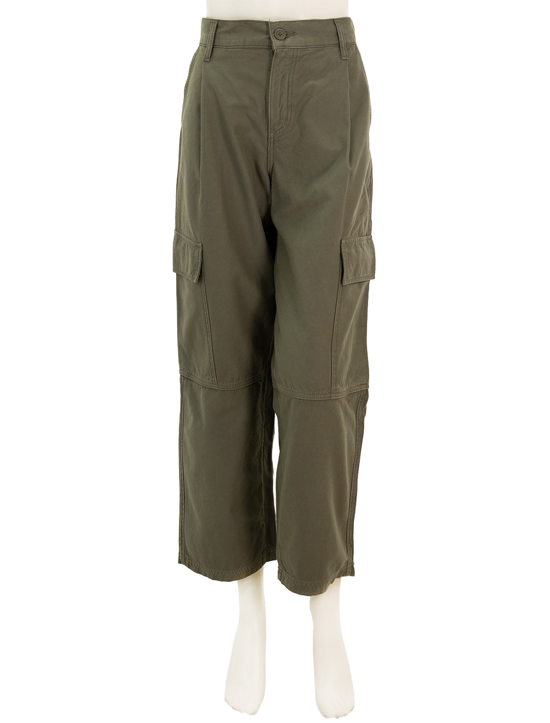 Front view of AGOLDE's jericho pant in fatigue.