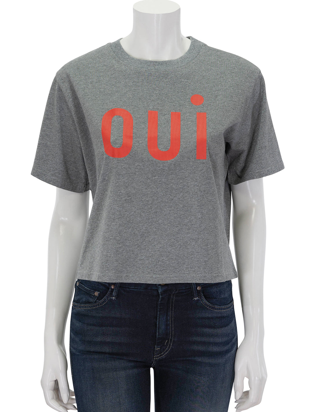 Front view of Clare V.'s le carre croped oui tee.