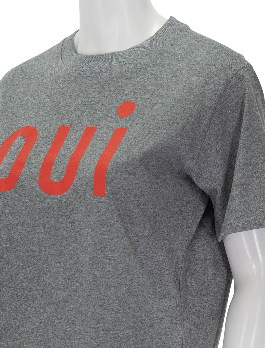 Close-up view of Clare V.'s le carre croped oui tee.