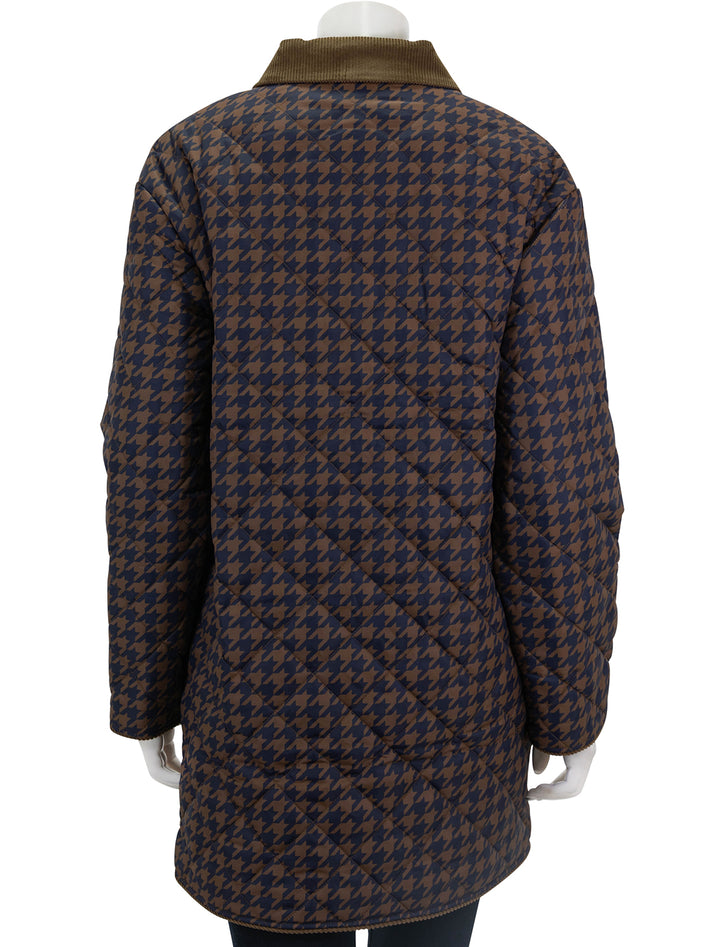 Back view of KULE's the georgie houndstooth coat.