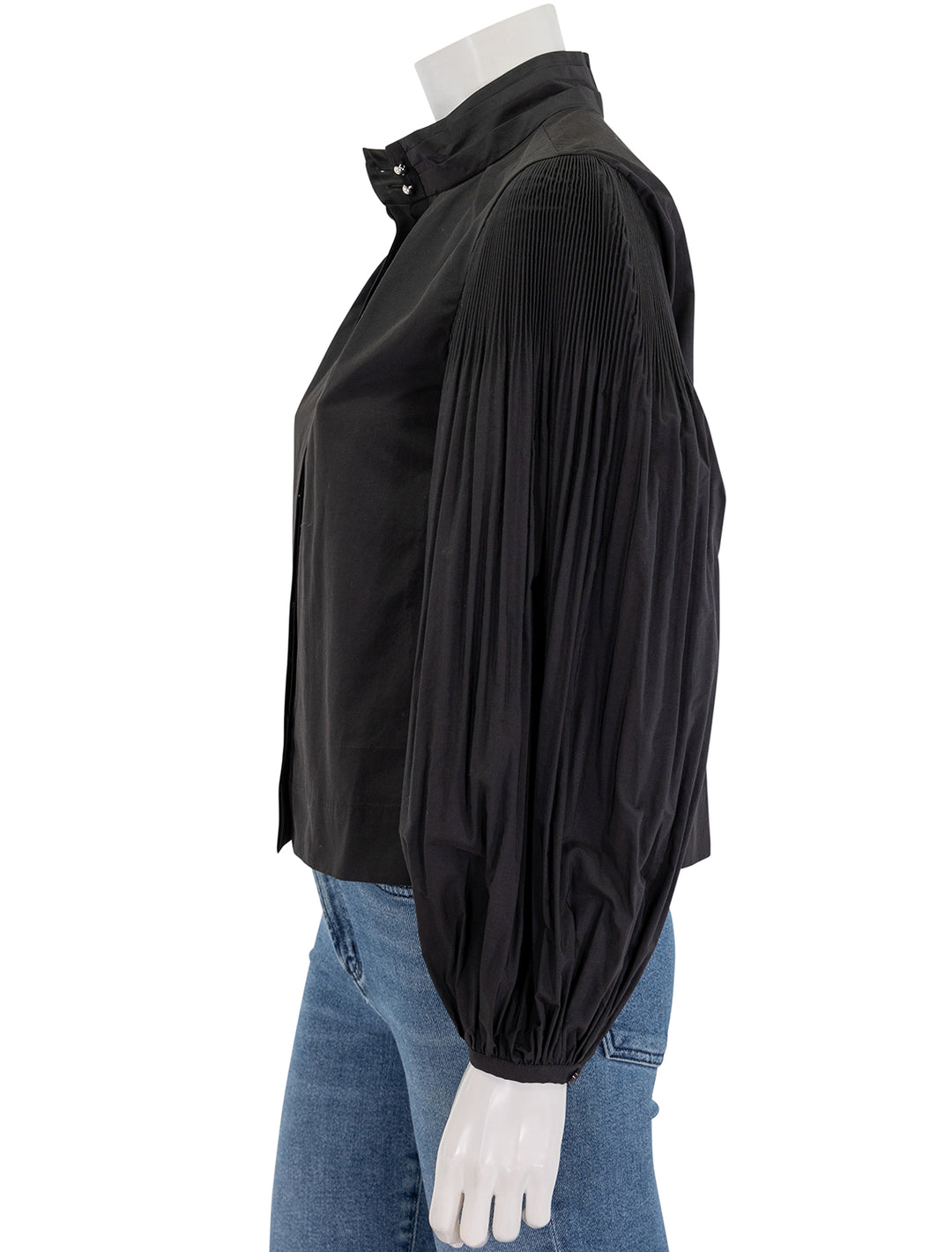 lupa pleated sleeve top in black