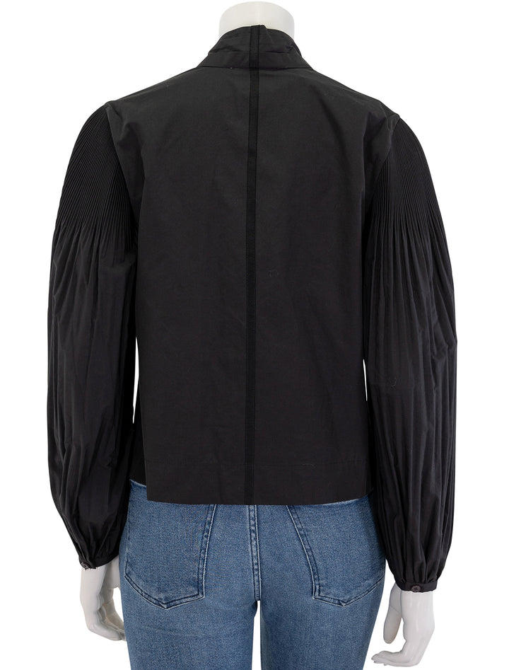 lupa pleated sleeve top in black