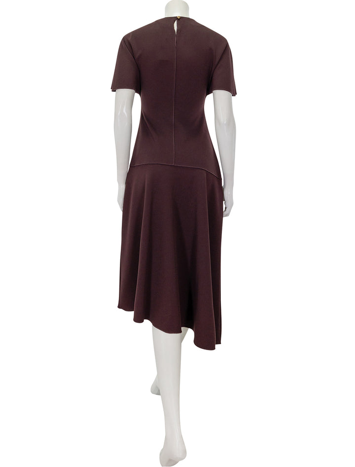 Back view of Derek Lam 10 Crosby's Nicola Dress in Aubergine.