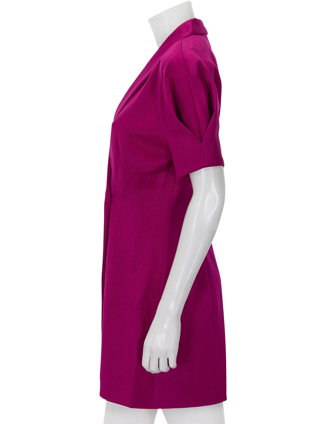 Side view of Derek Lam 10 Crosby's desiree dress in cerise.