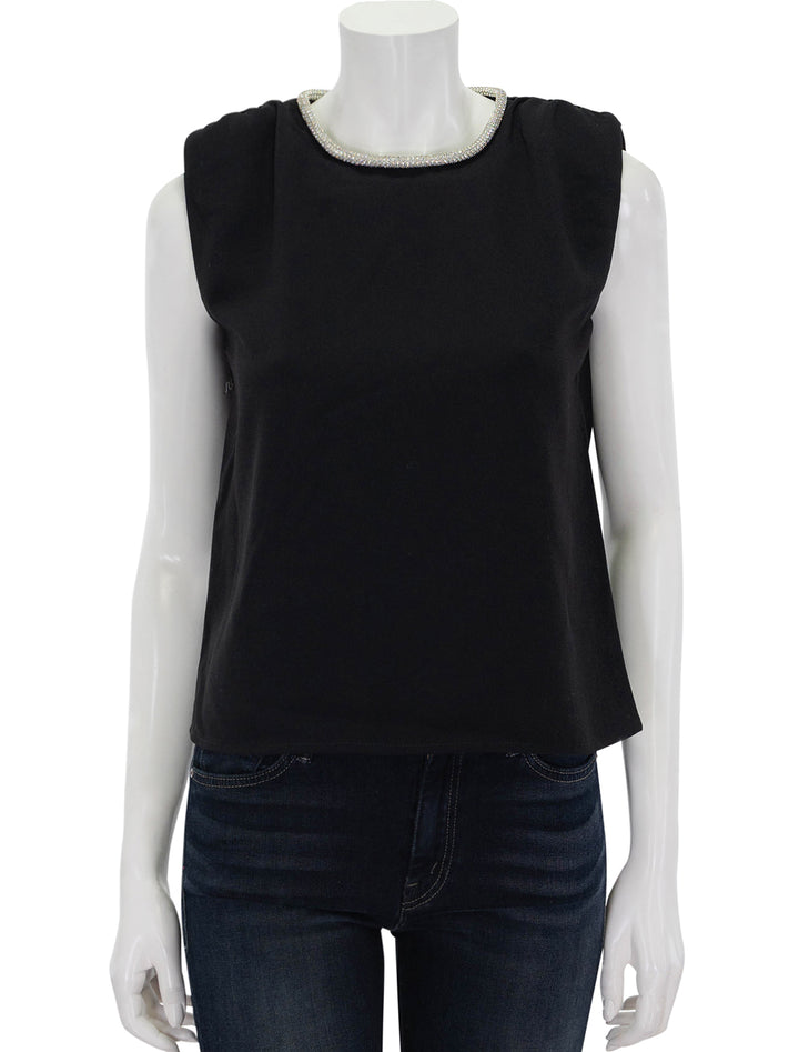 Front view of Suncoo Paris' Luoxor Top in Noir.