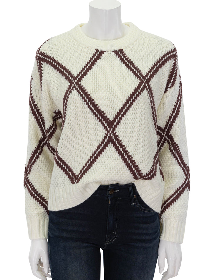 Front view of Suncoo Paris' Precha Sweater in Blanc Casse.