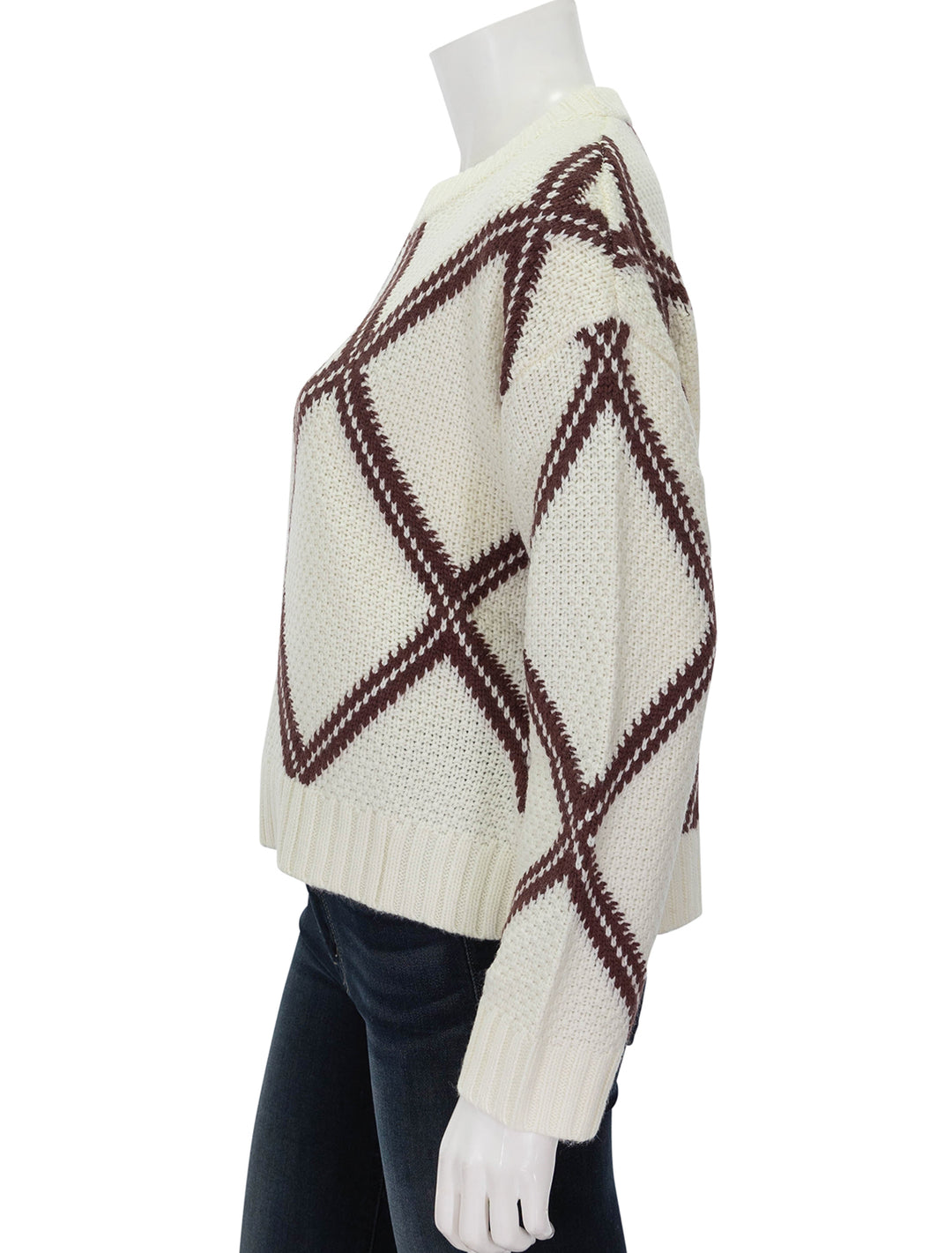 Side view of Suncoo Paris' Precha Sweater in Blanc Casse.