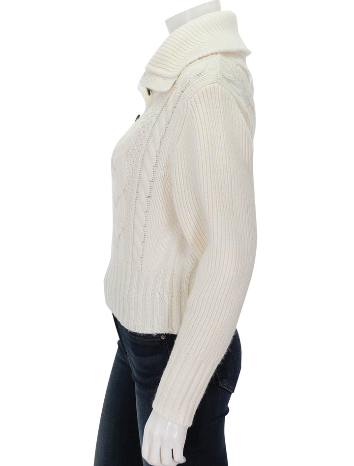 Side view of Suncoo Paris' Plagne Sweater in Blanc Casse.