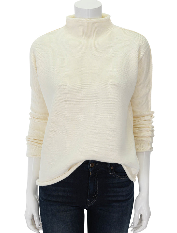 Front view of Frank & Eileen's monterey sweater in cream.