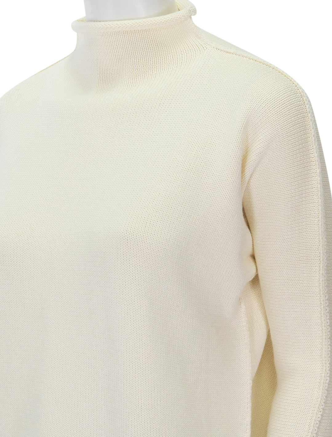 Close-up view of Frank & Eileen's monterey sweater in cream.