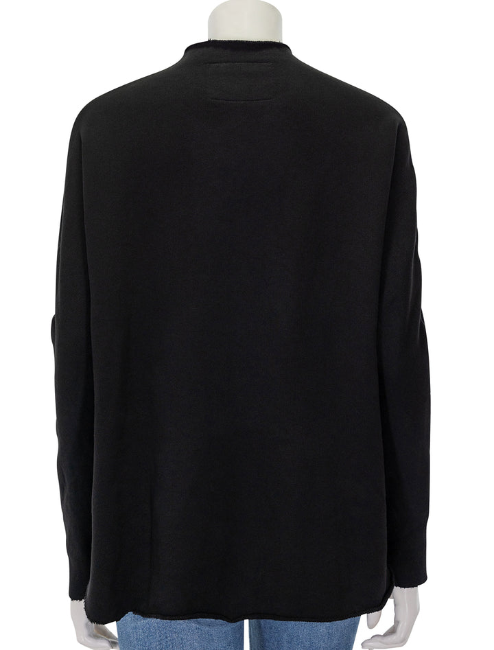 Back view of Frank & Eileen's effie funnel neck capelet in black.