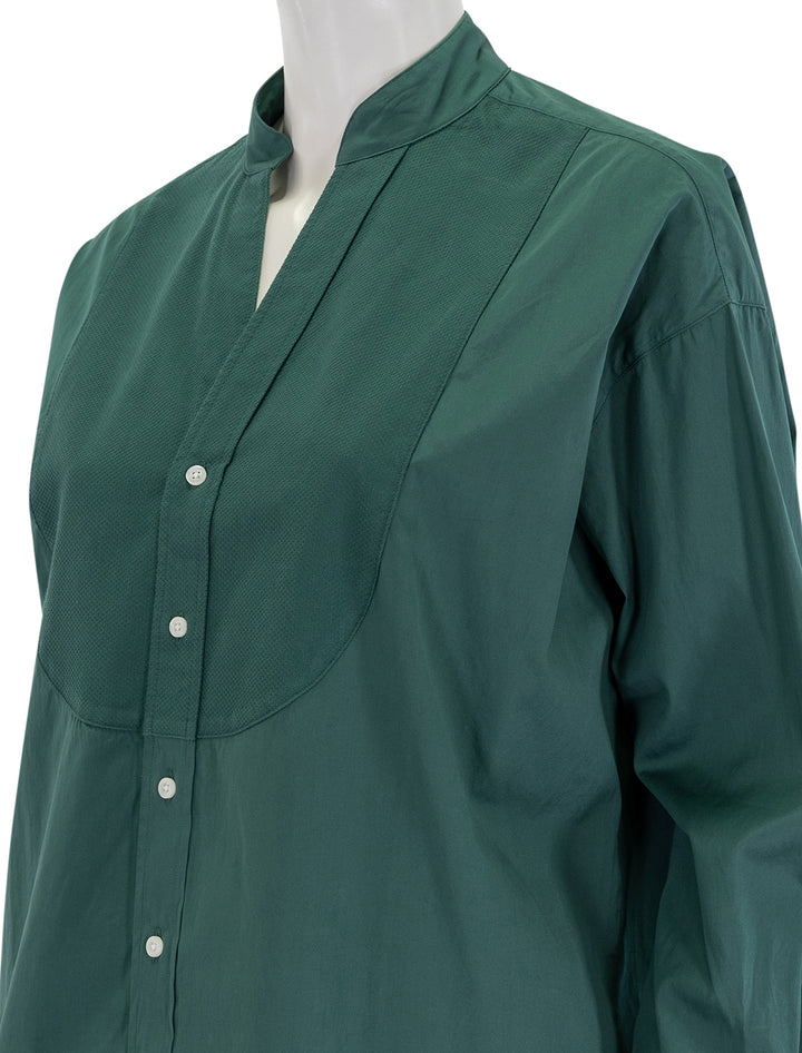 victoria tuxedo blouse in solid green