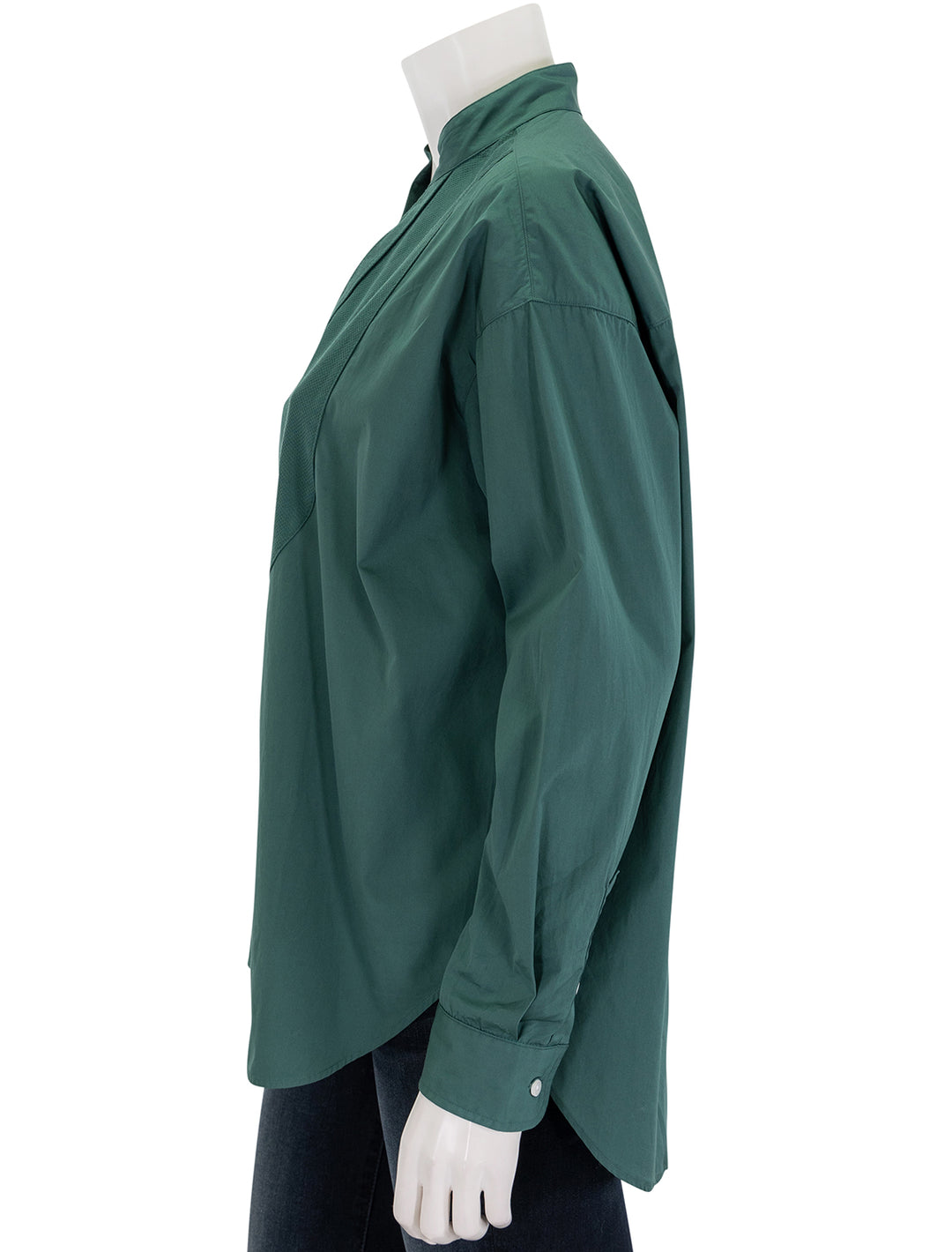 victoria tuxedo blouse in solid green