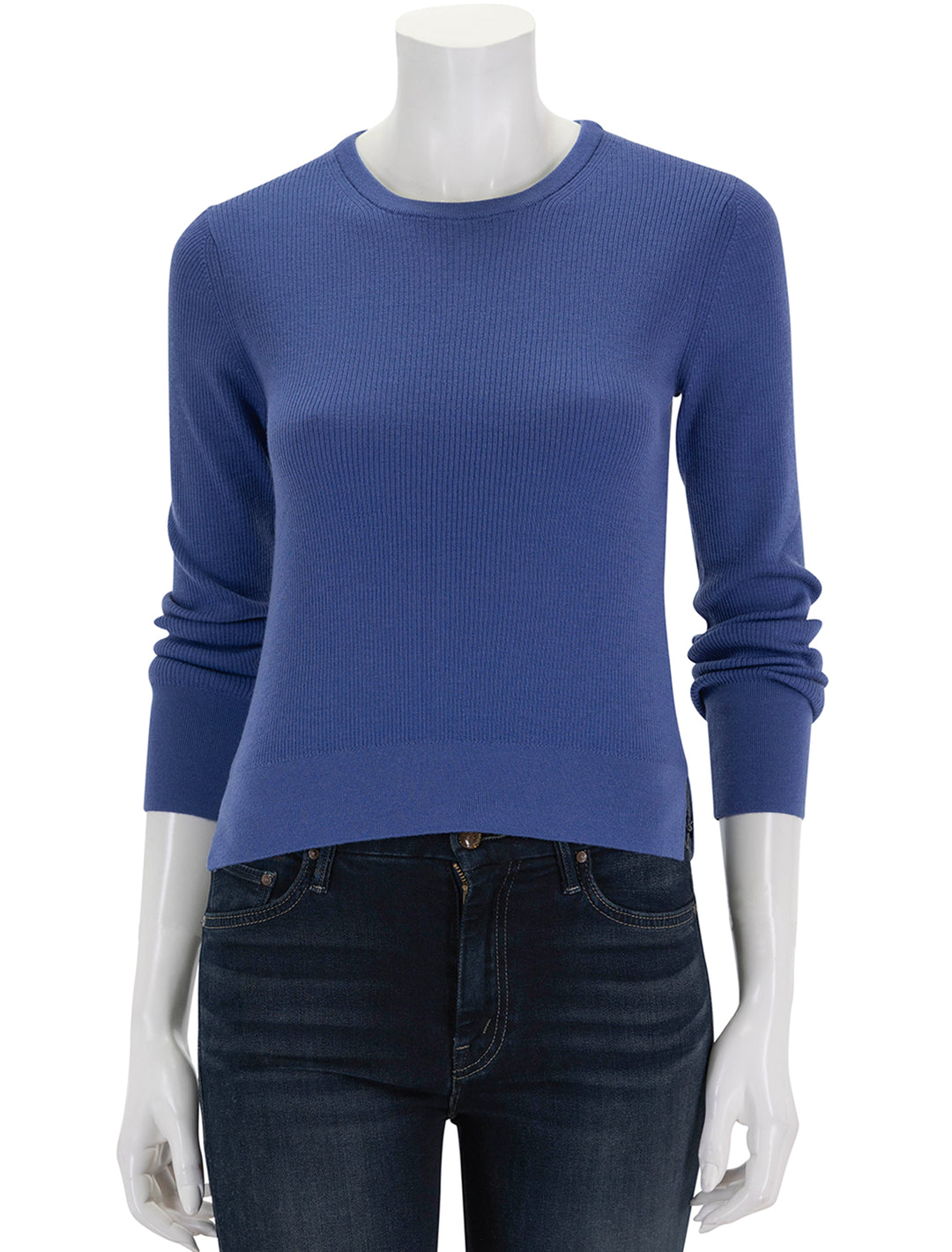 Front view of Alex Mill's Ava Sweater in Mystic Blue.