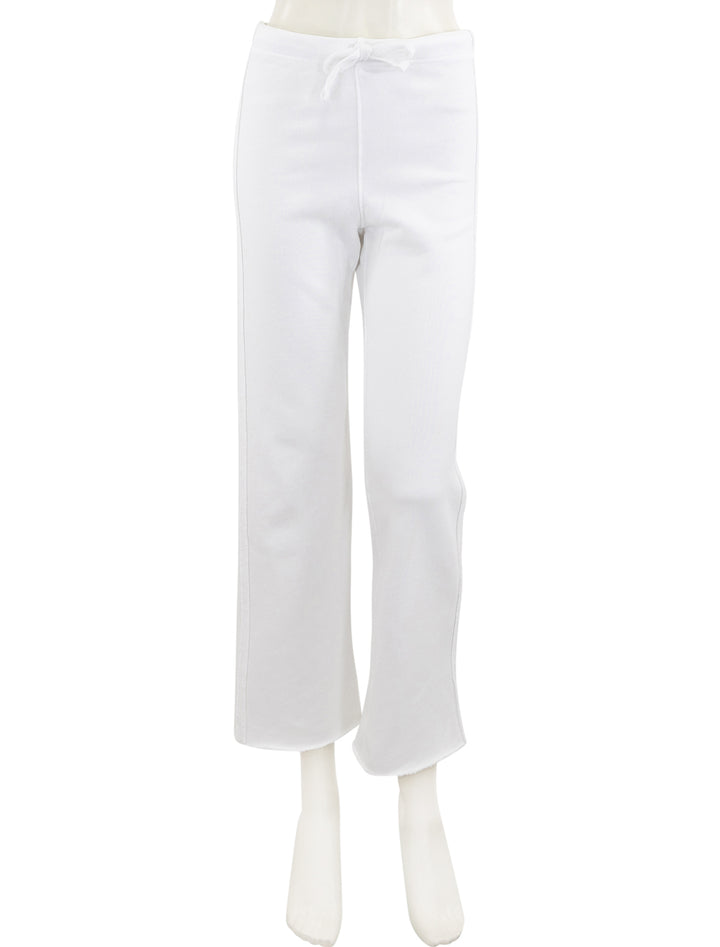 bella triple fleece sweatpant in white