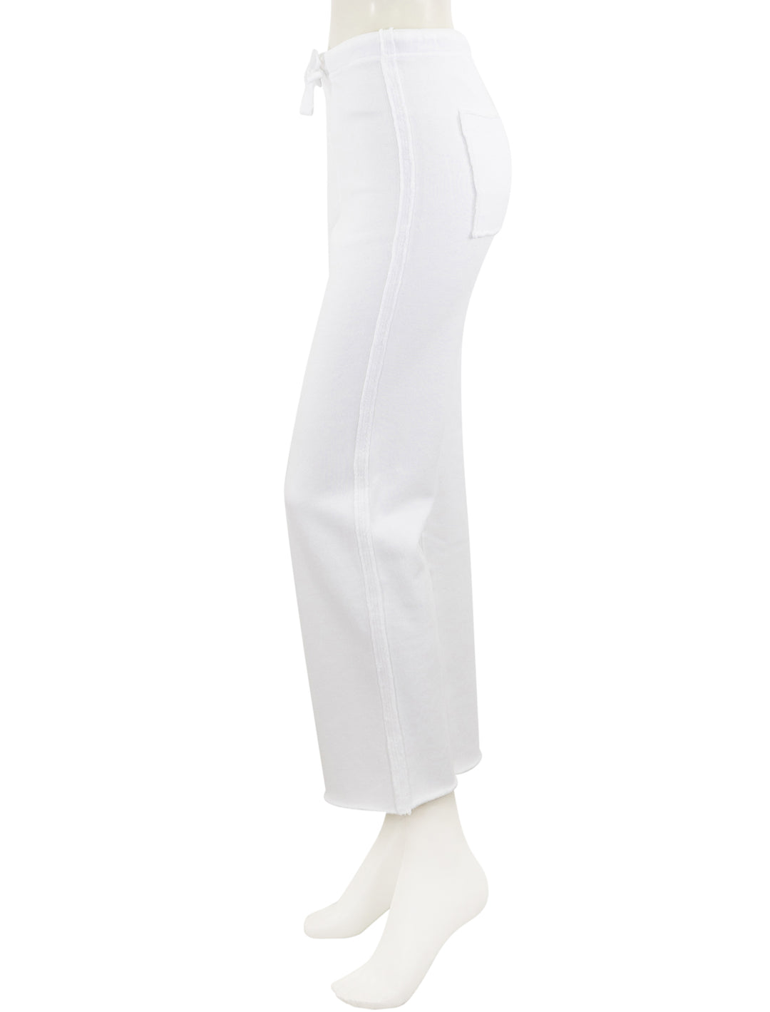 bella triple fleece sweatpant in white