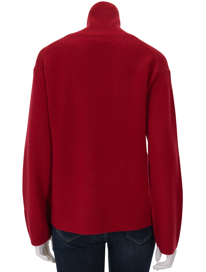 Back view of Alex Mill's cecile turtleneck sweater in garnet.