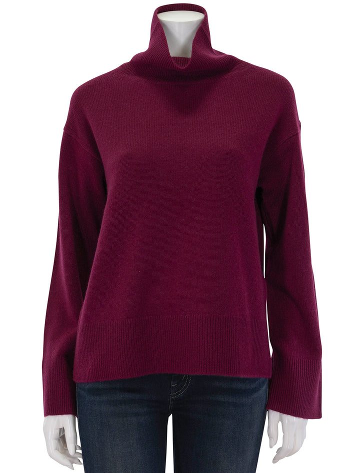 Front view of Alex Mill's cecile turtleneck in barolo.