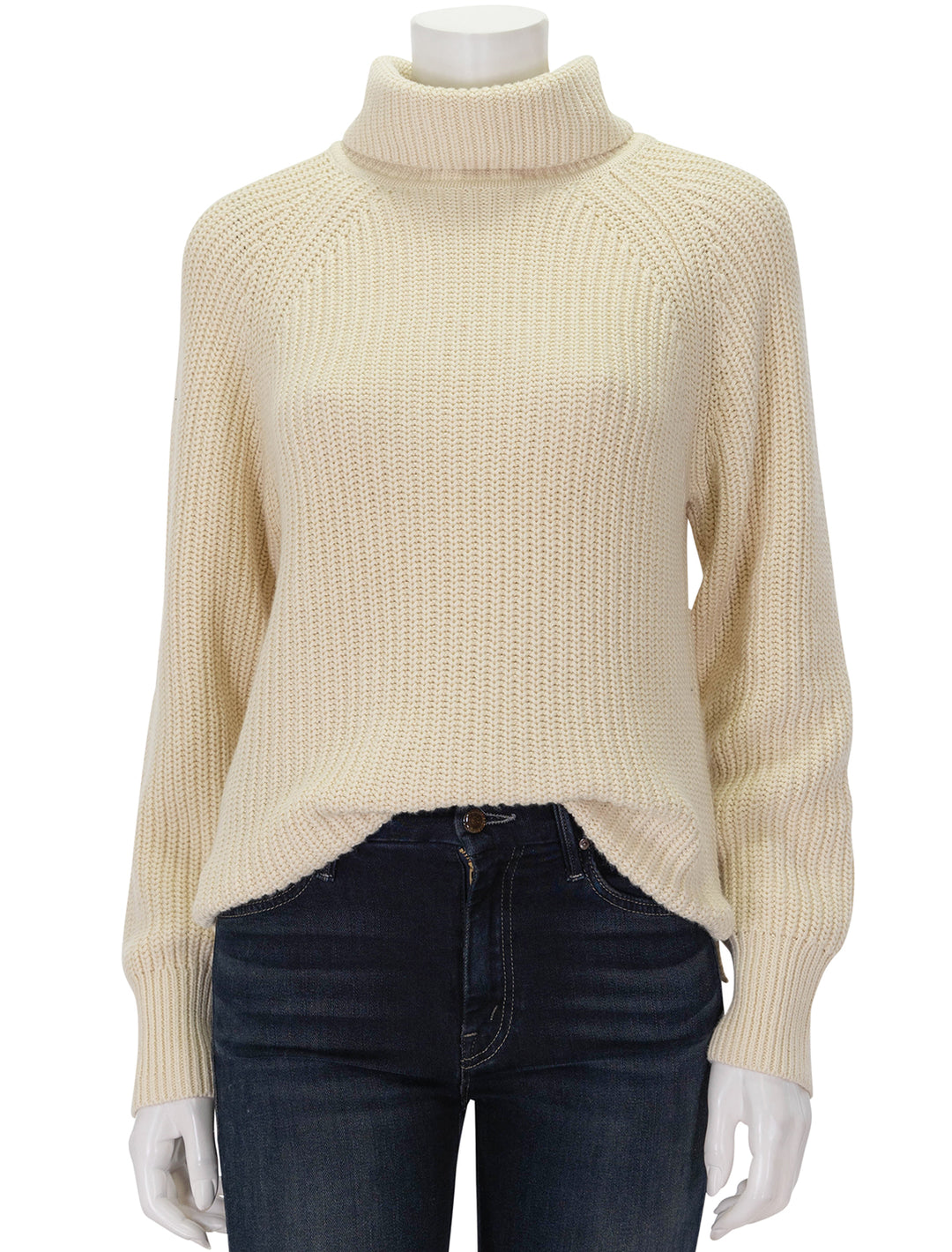 Front view of Alex Mill's nora turtleneck in cream.