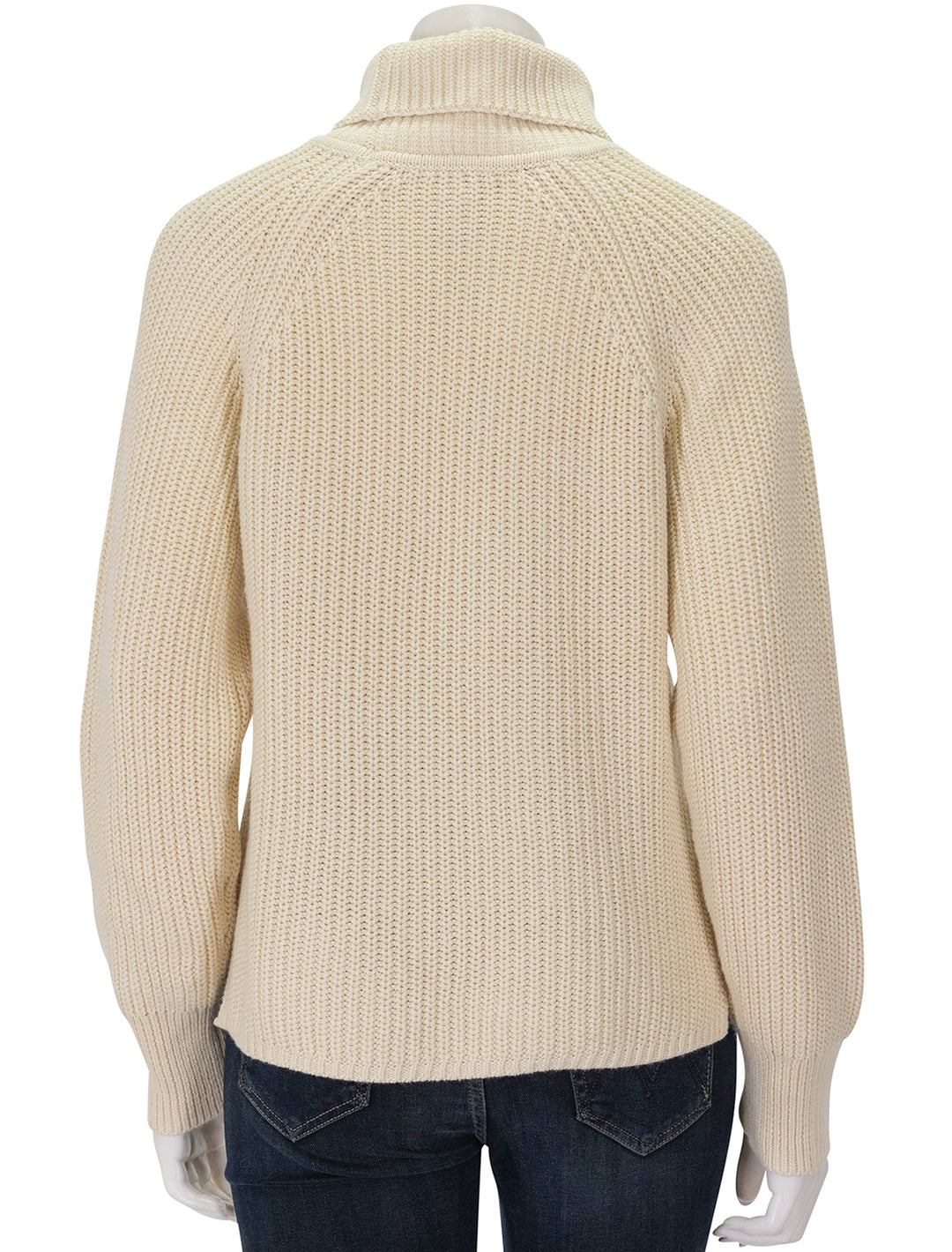 Back view of Alex Mill's nora turtleneck in cream.