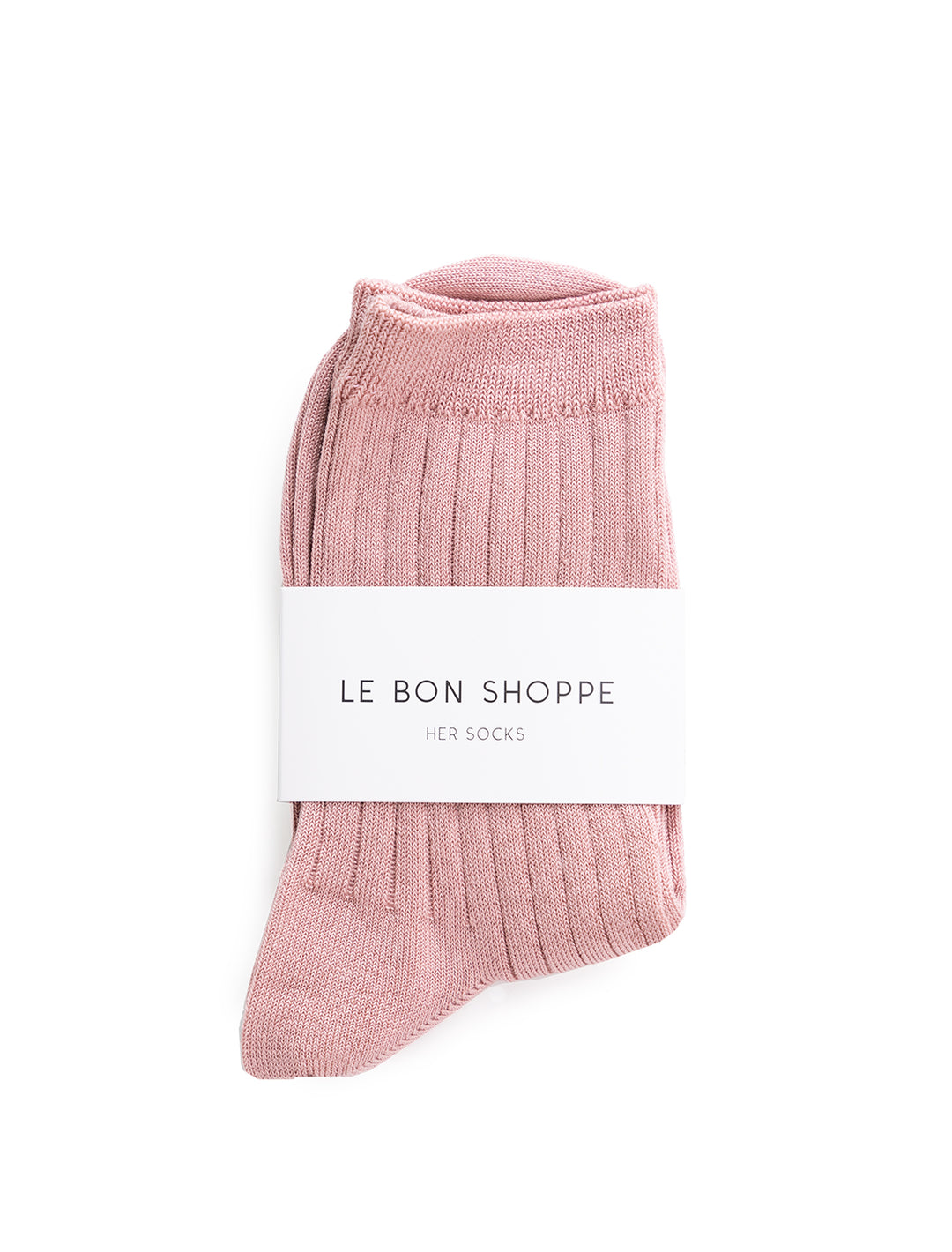 Front view of Le Bon Shoppe's her socks in desert rose.