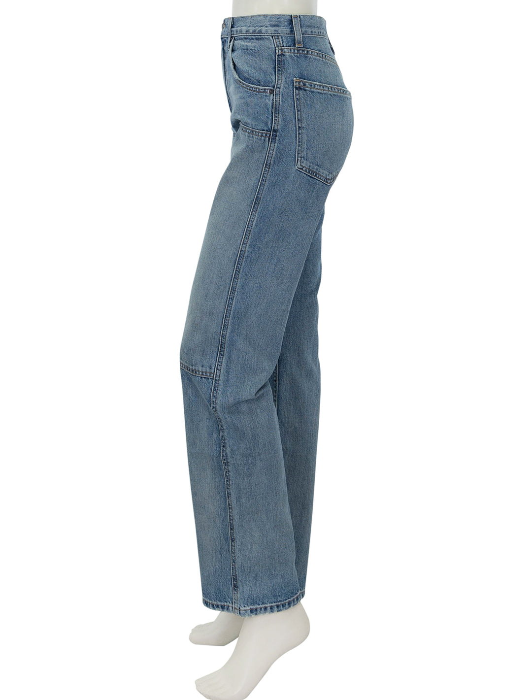 Side view of Nili Lotan's welder jean in summer wash.