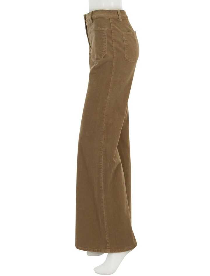 Side view of Nili Lotan's florence pant in eagle eye cord.