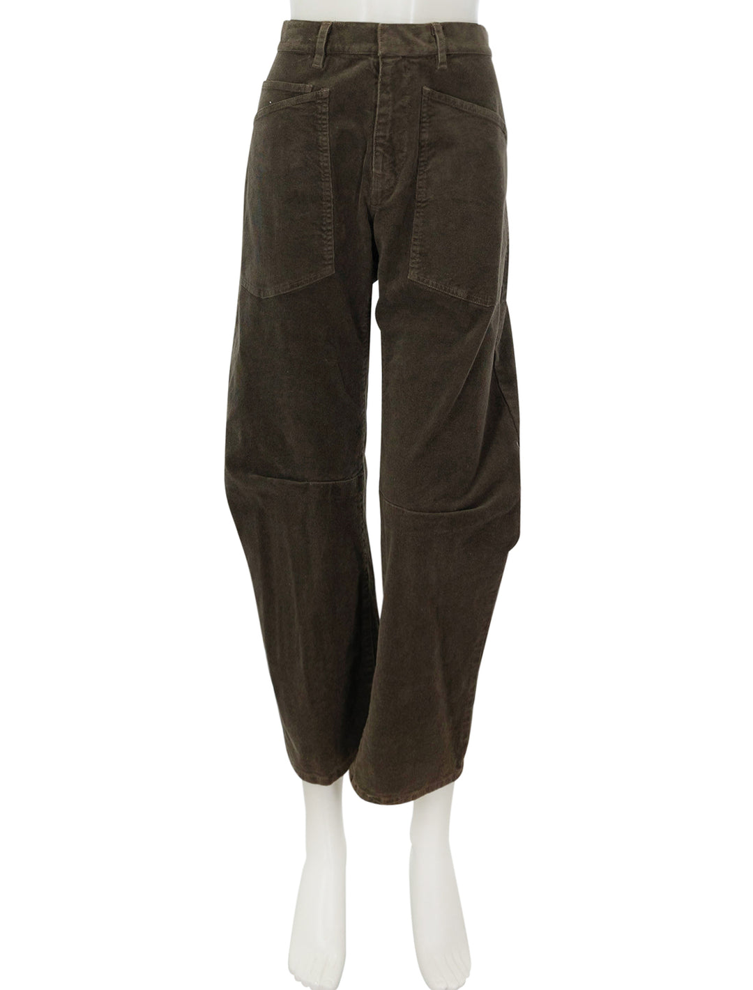 Front view of Nili Lotan's shon pant in dark umber cord.