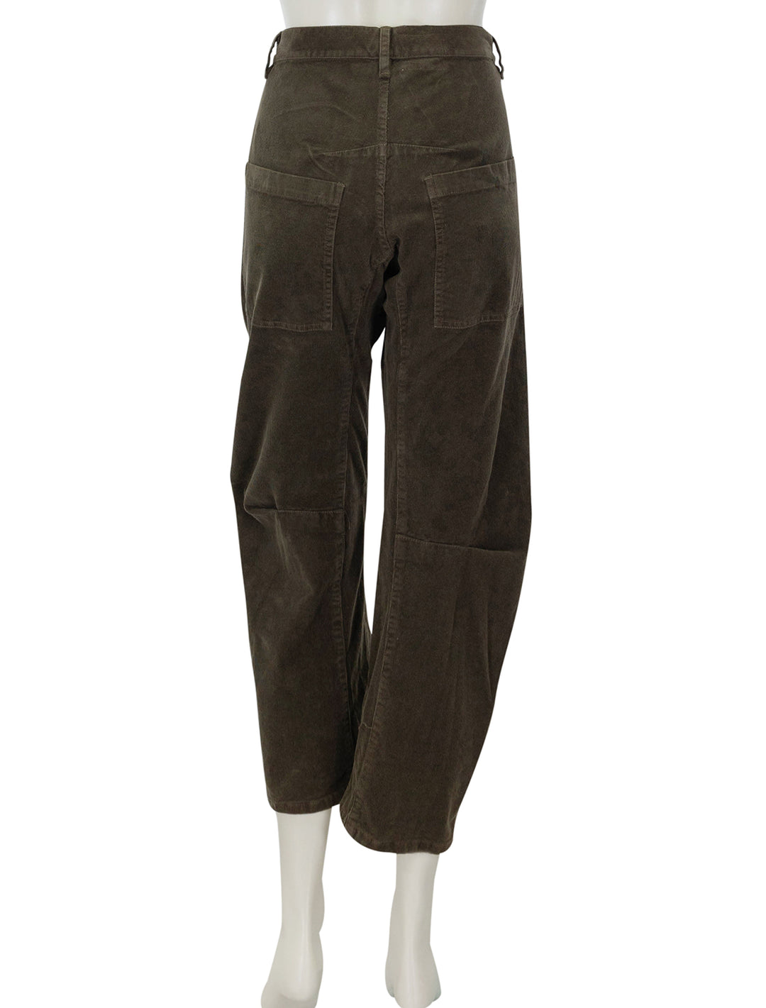 Back view of Nili Lotan's shon pant in dark umber cord.