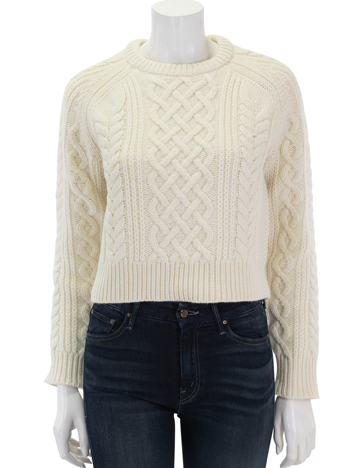 Front view of Nili Lotan's coras sweater in ivory.