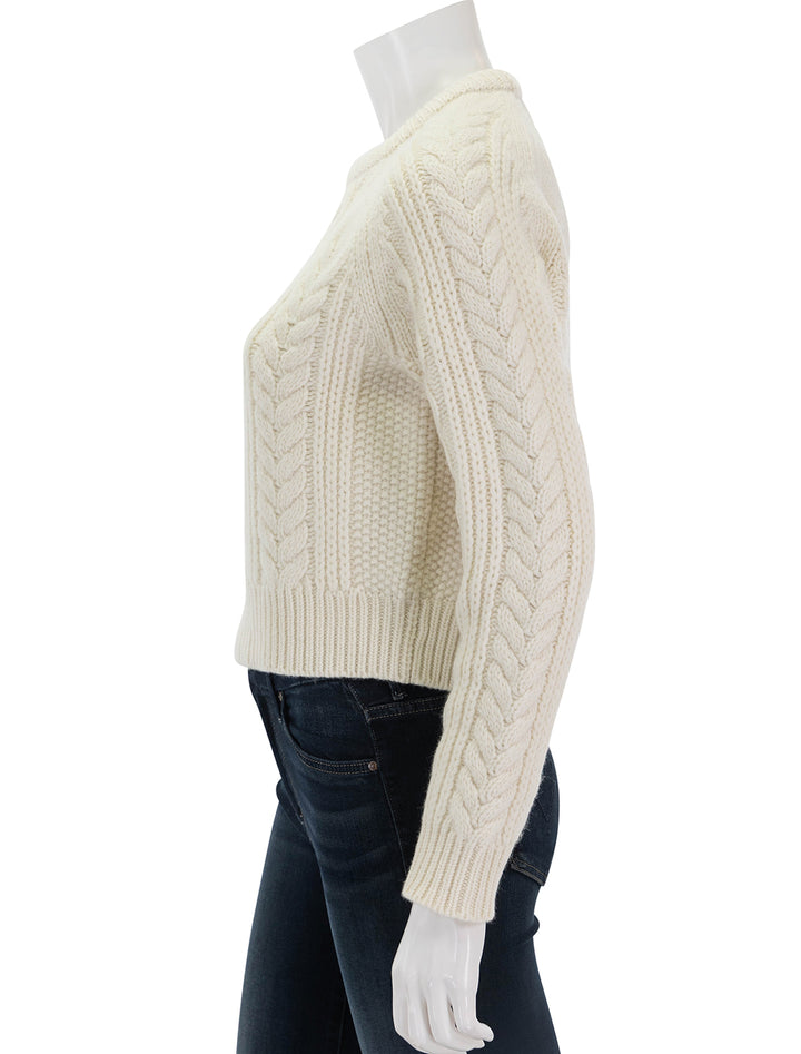 Side view of Nili Lotan's coras sweater in ivory.