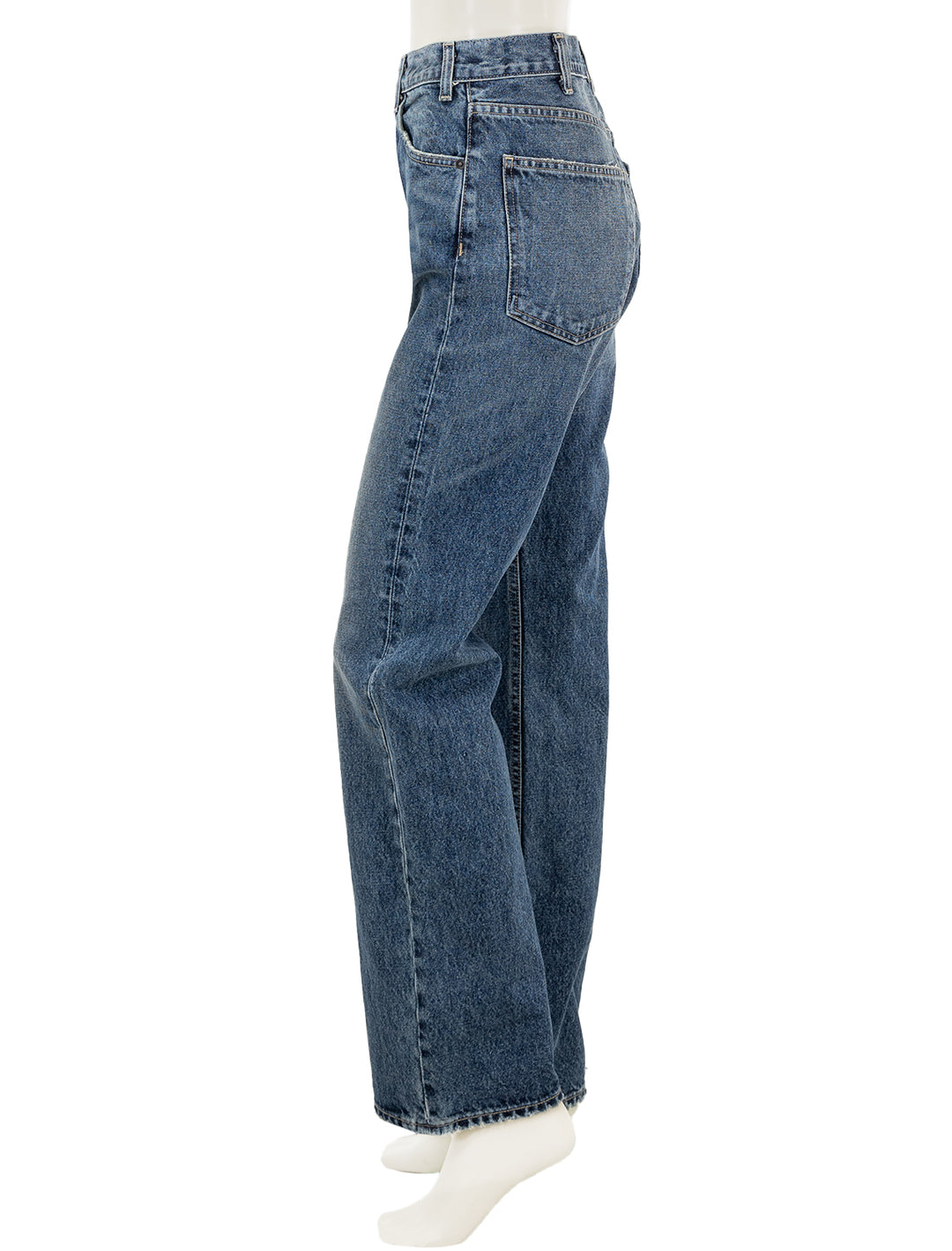 Side view of Nili Lotan's mitchell jean in ocean wash.