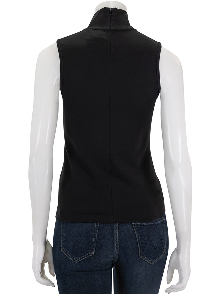 Back view of Rag & Bone's irina ponte tneck tank in black.