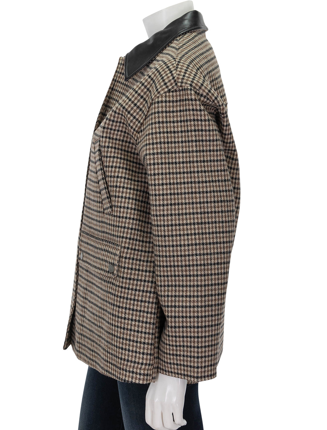 Side view of Rag & Bone's cassidy italian houndstooth jacket.