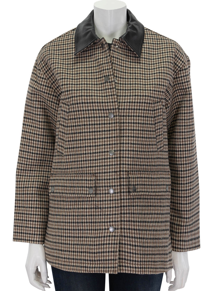 Front view of Rag & Bone's cassidy italian houndstooth jacket, buttoned.