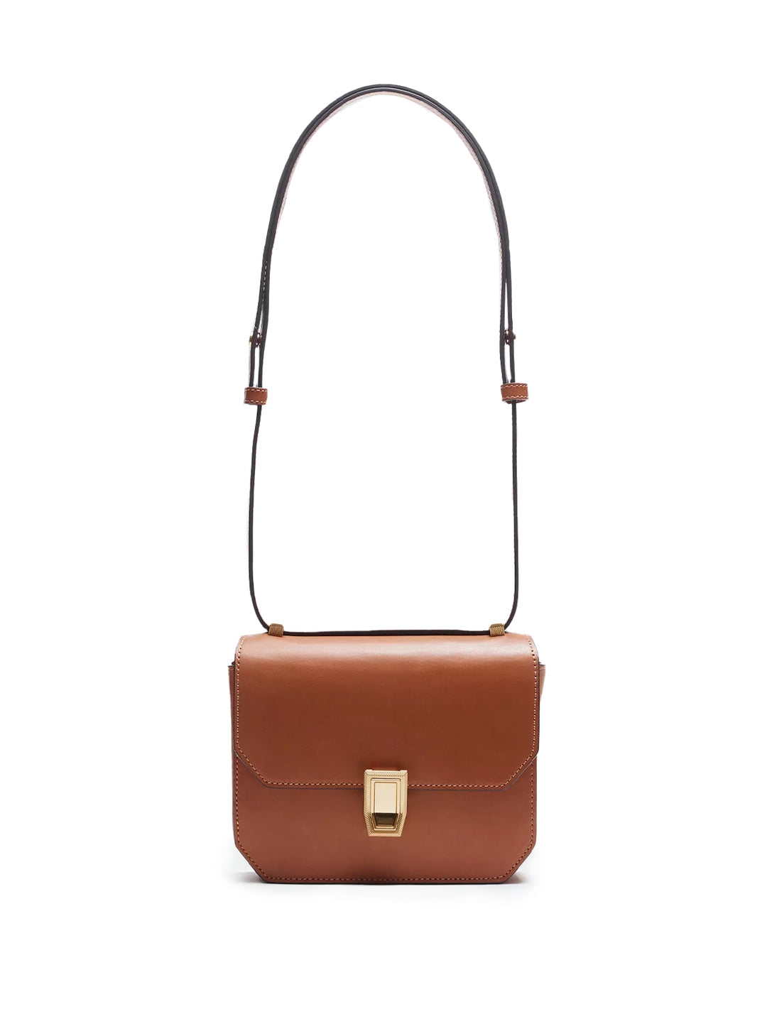 Front view of Rag & Bone's max small crossbody in tan.