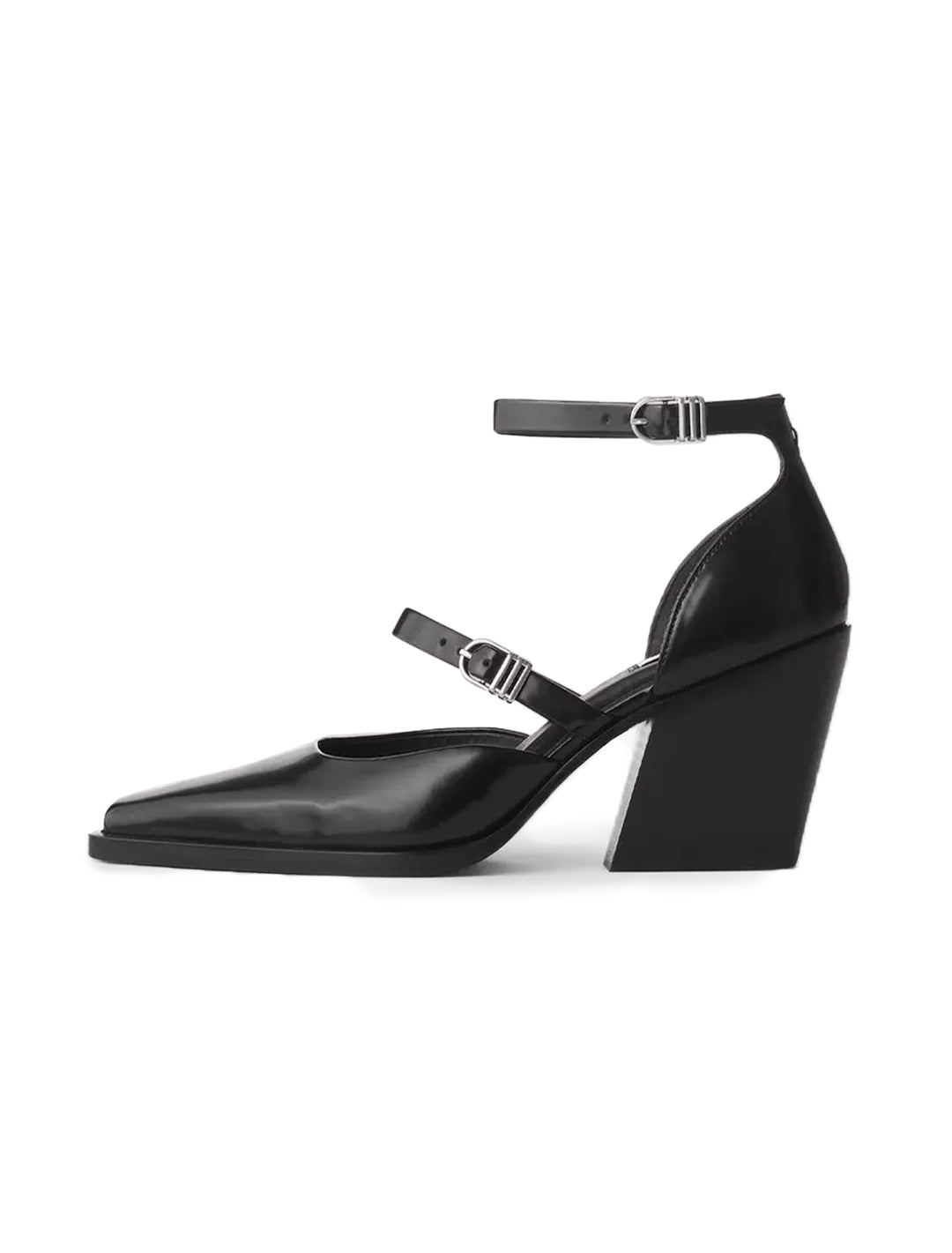 Side view of Rag & Bone's joni mary jane in black.